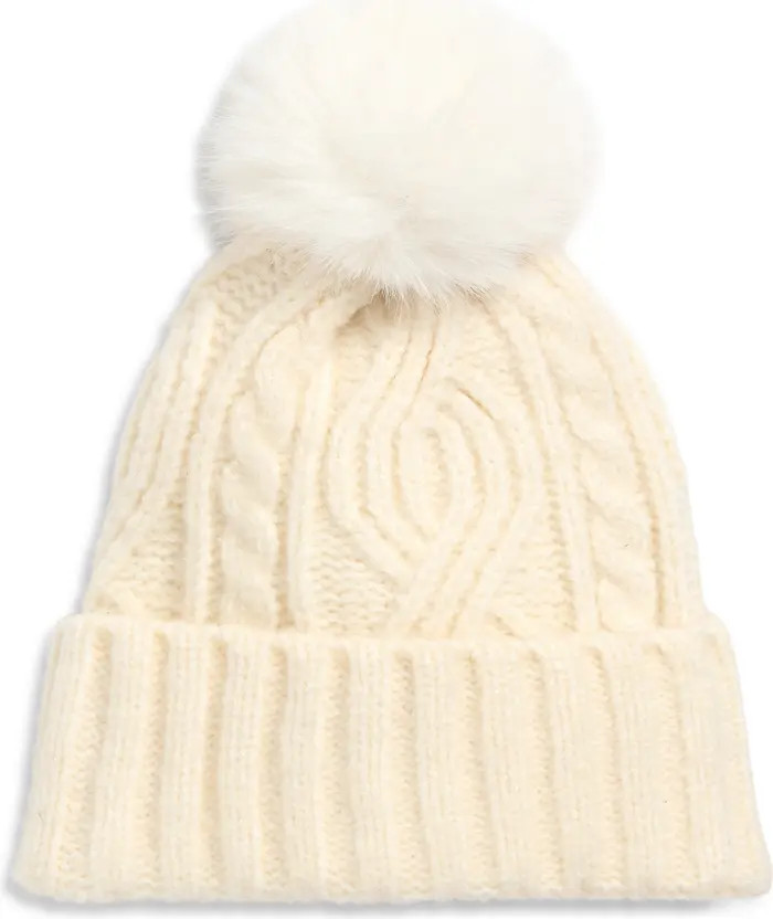 Treasure & Bond Cable Stitch Pom Beanie | Nordstrom | Nordstrom