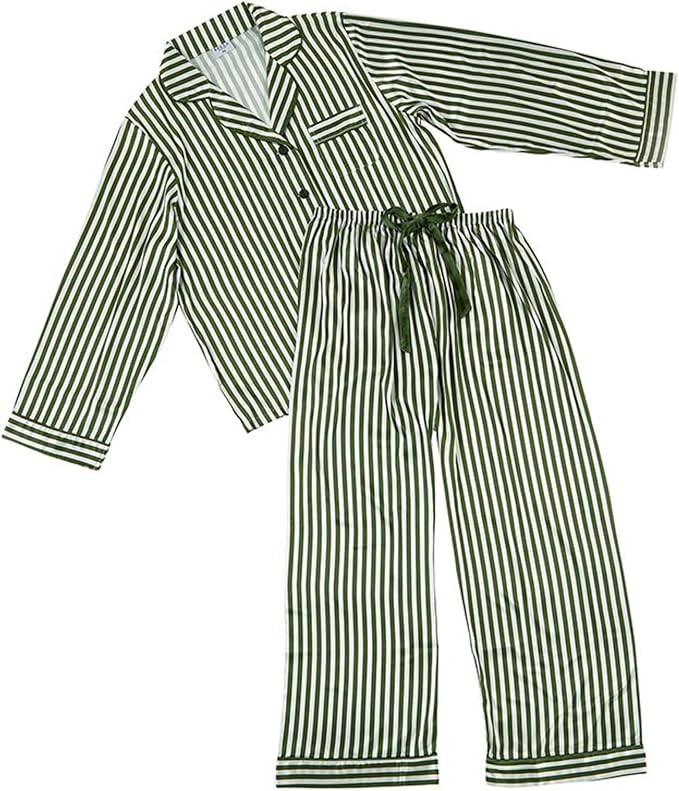 Women's Standard Full Length, Green Stripe, Medium | Amazon (US)