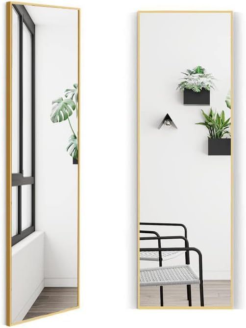 Wall Mirror 50"x16",Full Length Mirror Wall Mounted,Rectangular Mirror,Bedroom Bathroom Living Ro... | Amazon (US)
