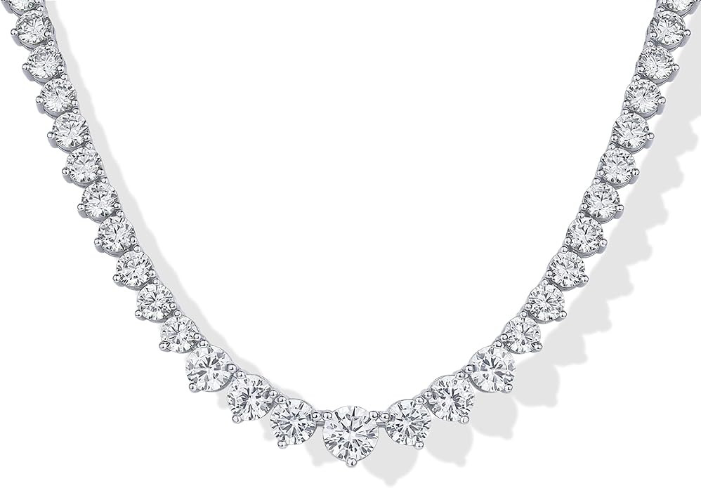 PAVOI 14K Gold Plated Graduated Tennis Necklaces for Women - Cubic Zirconia Tennis Necklace for B... | Amazon (US)