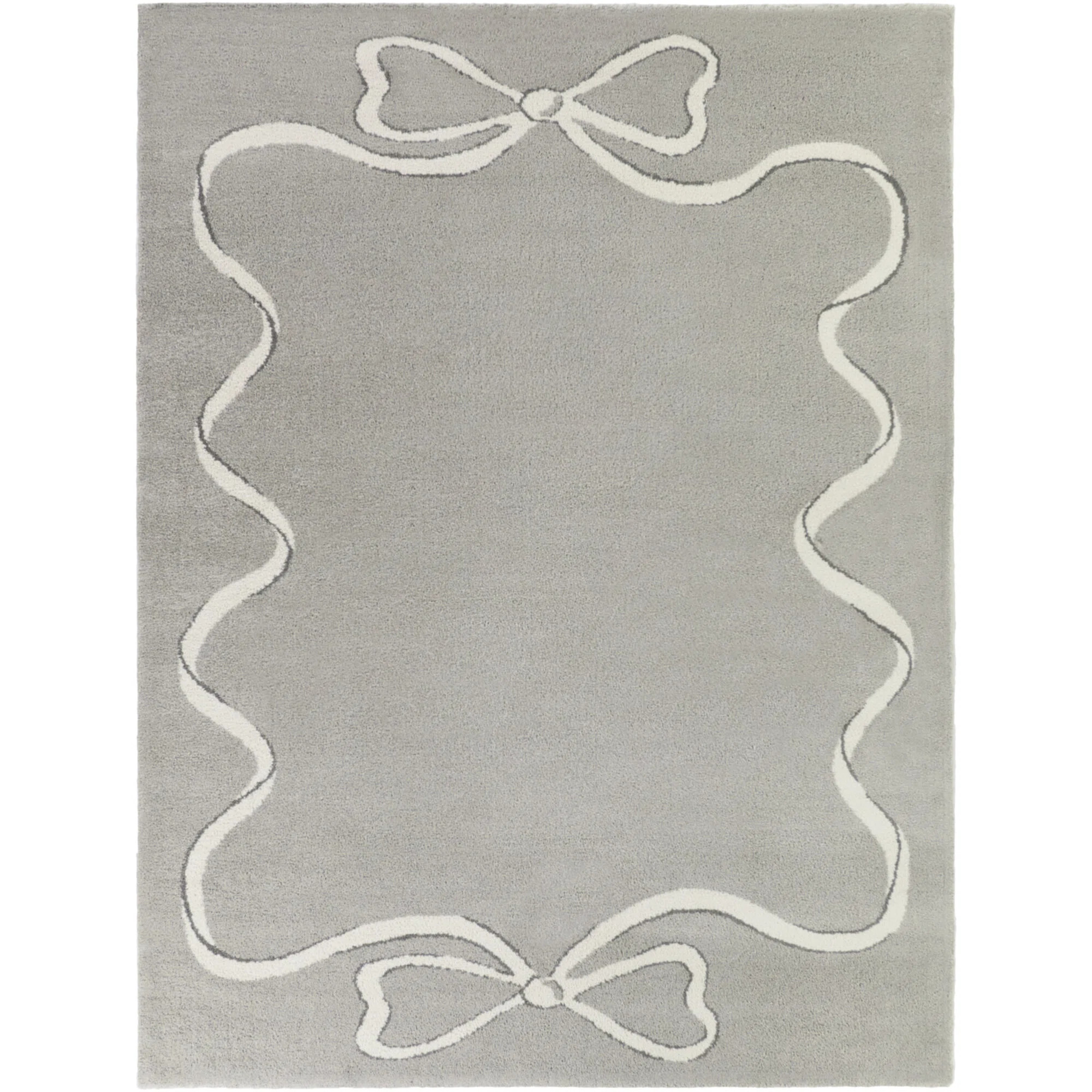 Rachel Grey Bows Border Area Rug | Wayfair North America