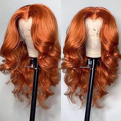 ANDRIA Ginger Wig Short Bob Lace Front Wigs Glueless Orange Red Natural Wave Synthetic Heat Resis... | Amazon (US)