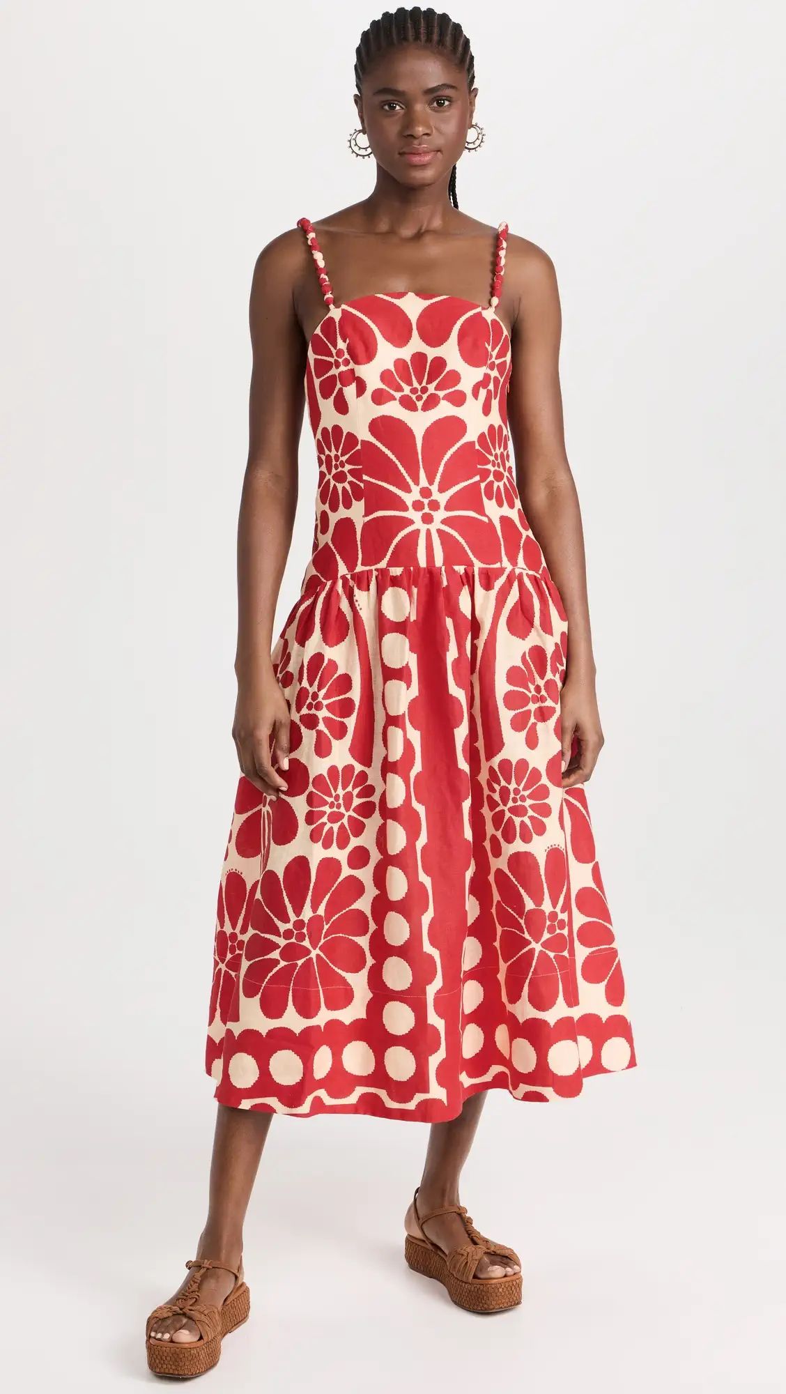 FARM Rio Palermo Red Sleeveless Midi Dress | Shopbop | Shopbop