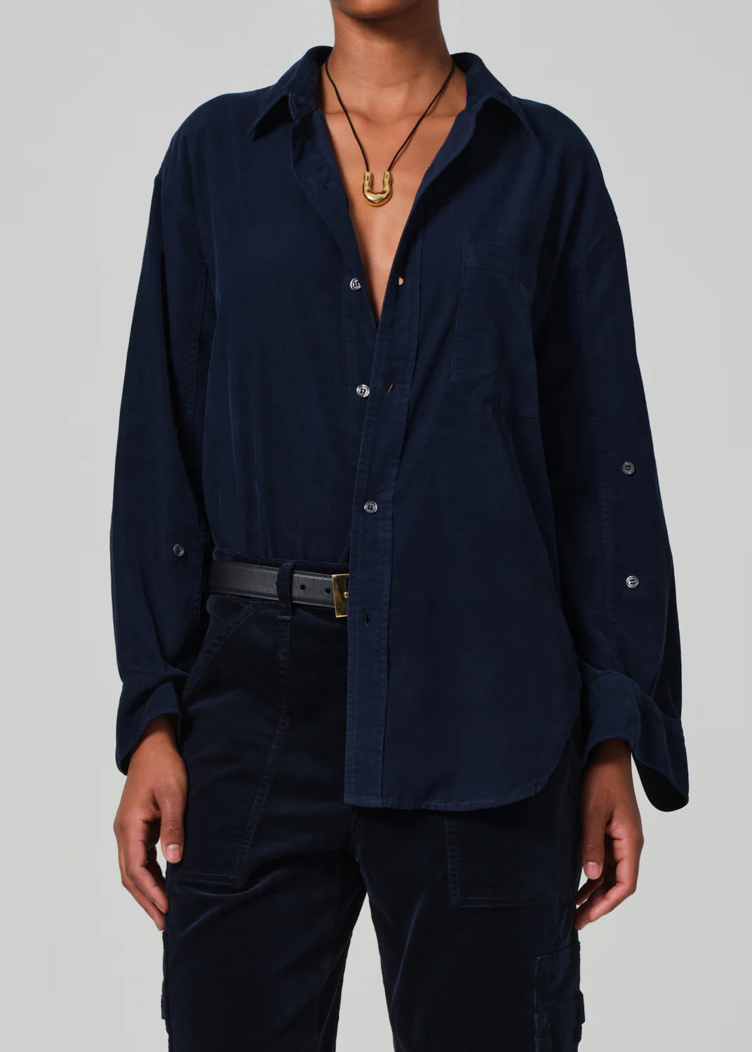 Kayla Shirt Corduroy in Navy | Citizens of Humanity