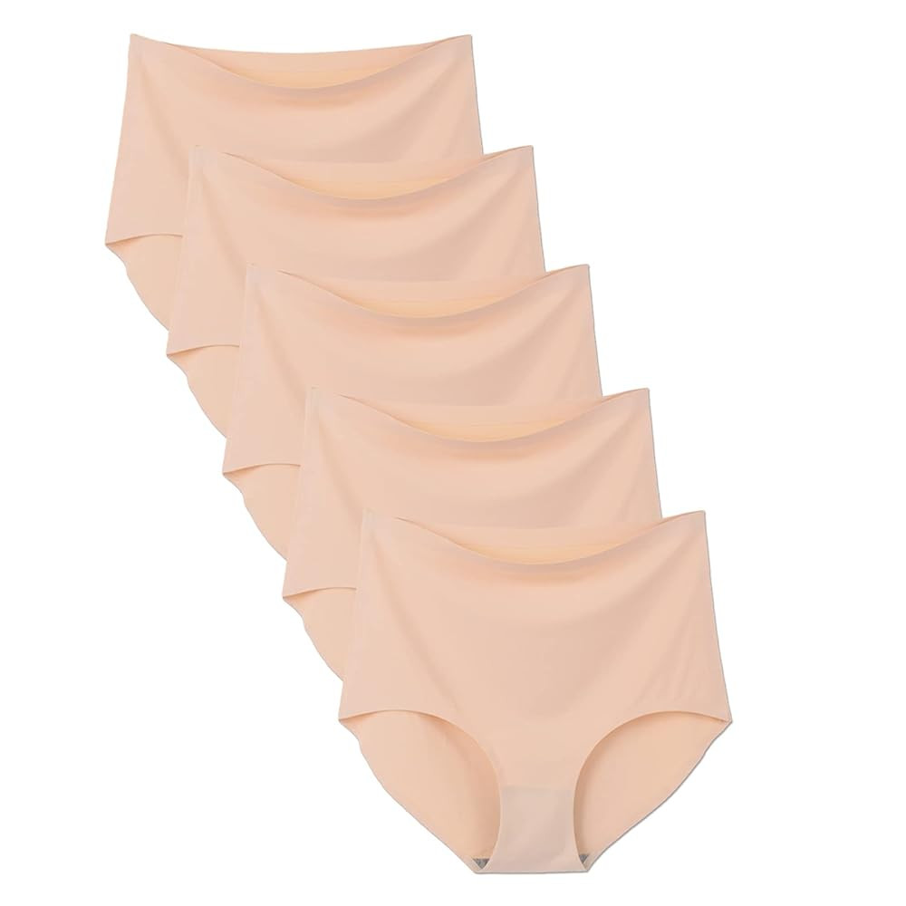 Bolivelan 5 Pack Women's Seamless Hipster Panties Invisible High Waist No Show Ladies Bikini Unde... | Amazon (US)