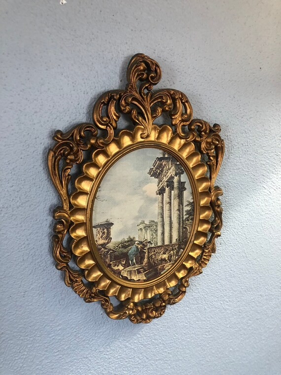 Vintage Hollywood Regency Gold Frame Wall Hanging  Mid | Etsy | Etsy (US)