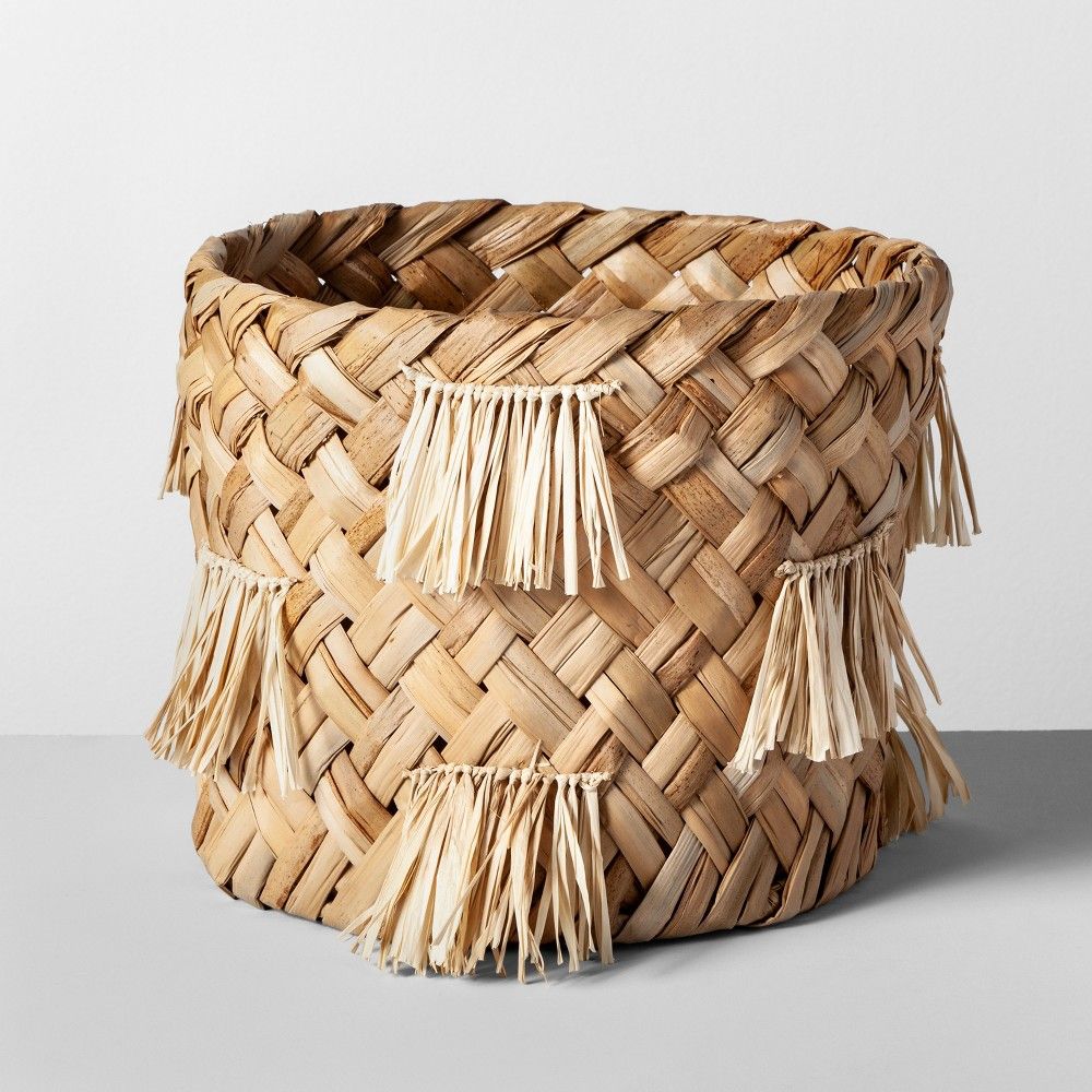 10.5"" x 9.5"" Water Hyacinth Fringe Basket Natural - Opalhouse | Target