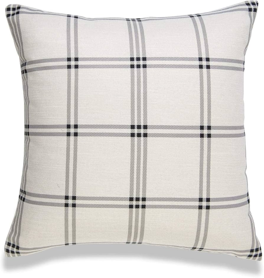 Hofdeco Modern Boho Decorative Throw Pillow Cover for Couch, Sofa, Bed, Plaid, 20"x20" | Amazon (US)