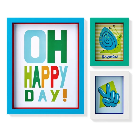 Mainstays Kids Happy Day 3-Piece Framed Wall Art Set | Walmart (US)