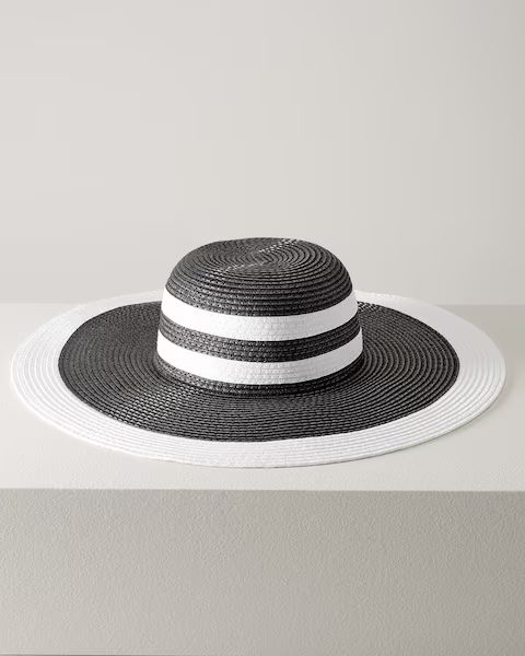 Stripe Floppy Straw Hat | White House Black Market