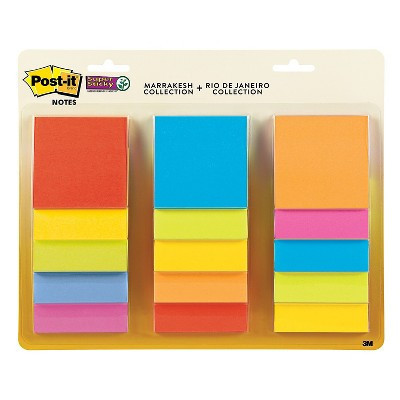 Post-it Super Sticky Notes 3" x 3" Marrakesh and Rio de Janeiro Collections 168224 | Target