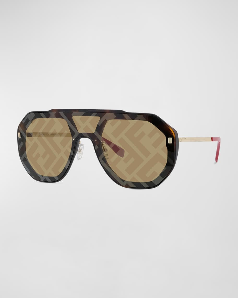 Fendi FF Logo Injection Plastic Shield Sunglasses | Neiman Marcus