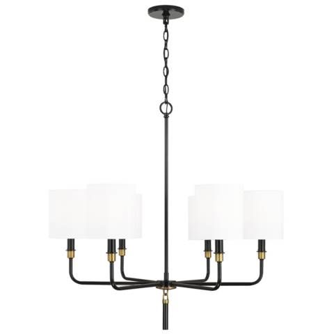 Capital Lighting Beckham 6 Light Chandelier Glossy Black and Aged Brass - #763J1 | Lamps Plus | Lamps Plus