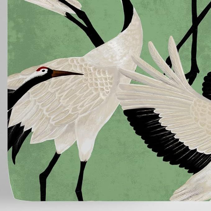 DIY Green/White Japanese Herons Modern Wallpaper. Temporary Removable. Eco Paper. 8 Sheets 39.4x2... | Amazon (US)