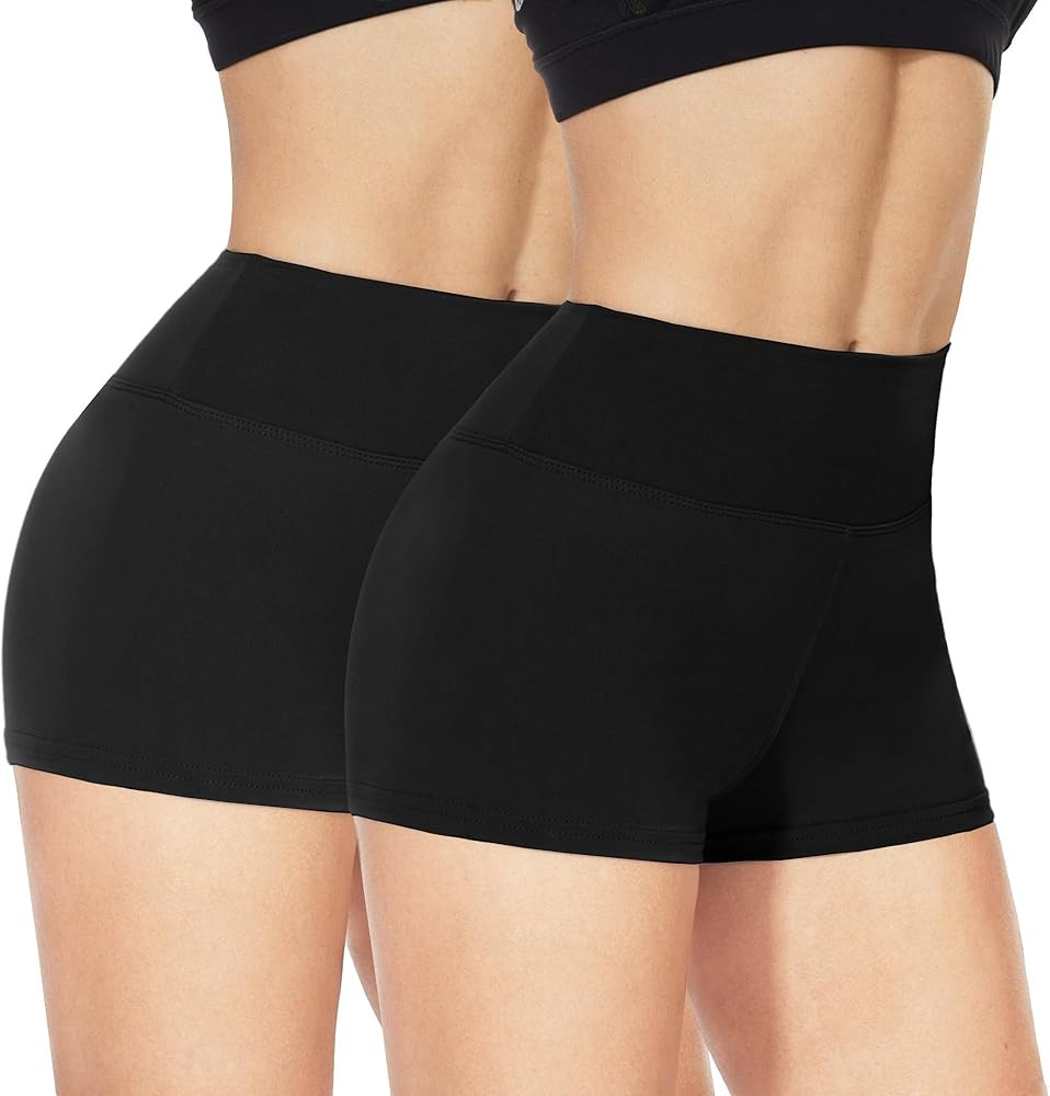 NexiEpoch 2 Pack Biker Shorts for Women - 3"/5"/8" Booty Volleyball High Waisted Black Spandex Sh... | Amazon (US)