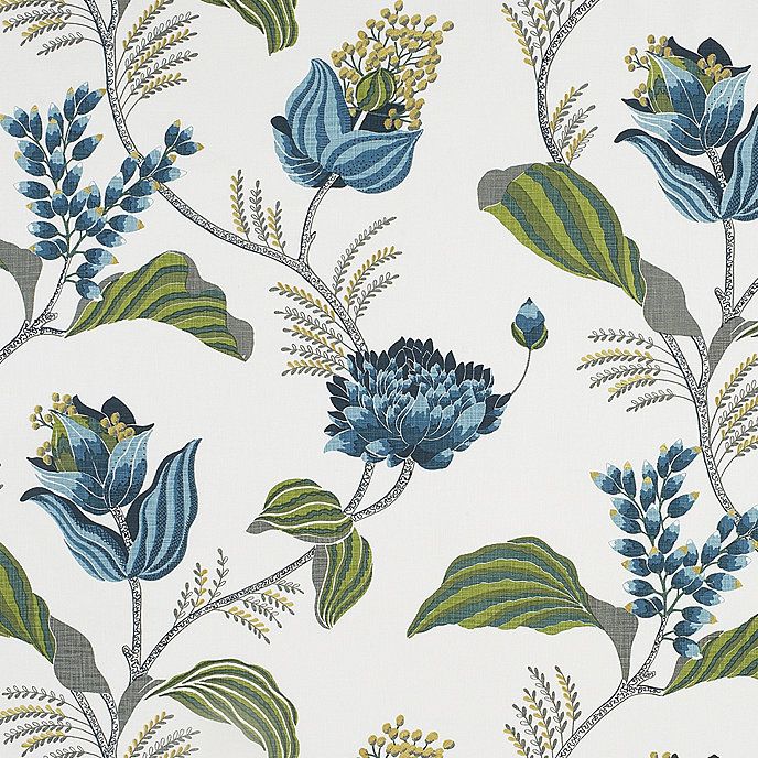 Emmie Blue Drapery Fabric | Ballard Designs, Inc.
