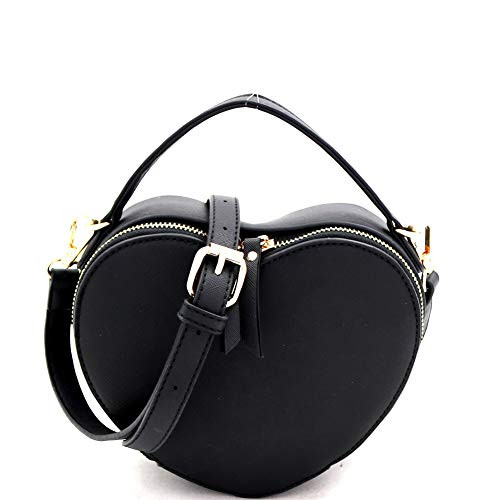 Cute Heart Shape Girls Womens Vegan Leather Small Handle Satchel Crossbody Purse | Amazon (US)