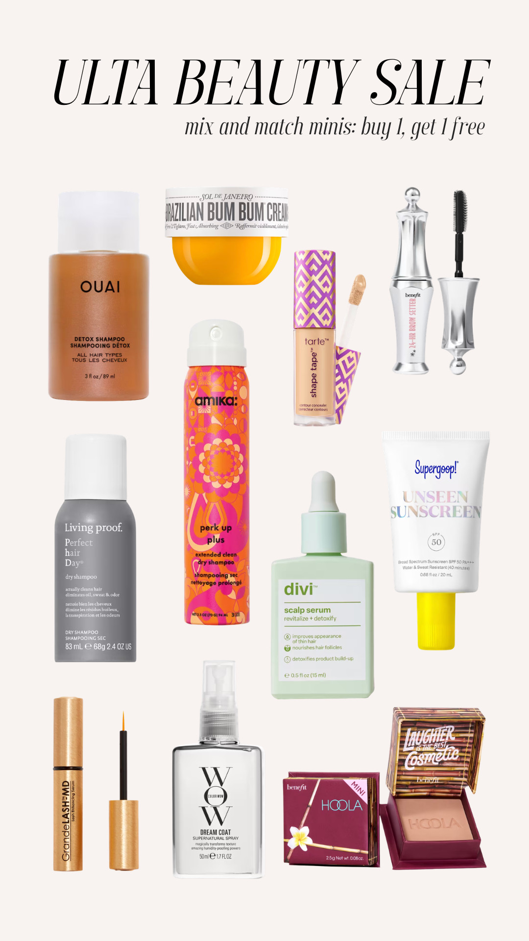 Buy one, get one free at Ulta Beauty! Mini versions of all your favorite products 

 #LTKSaleAlert #LTKBeauty