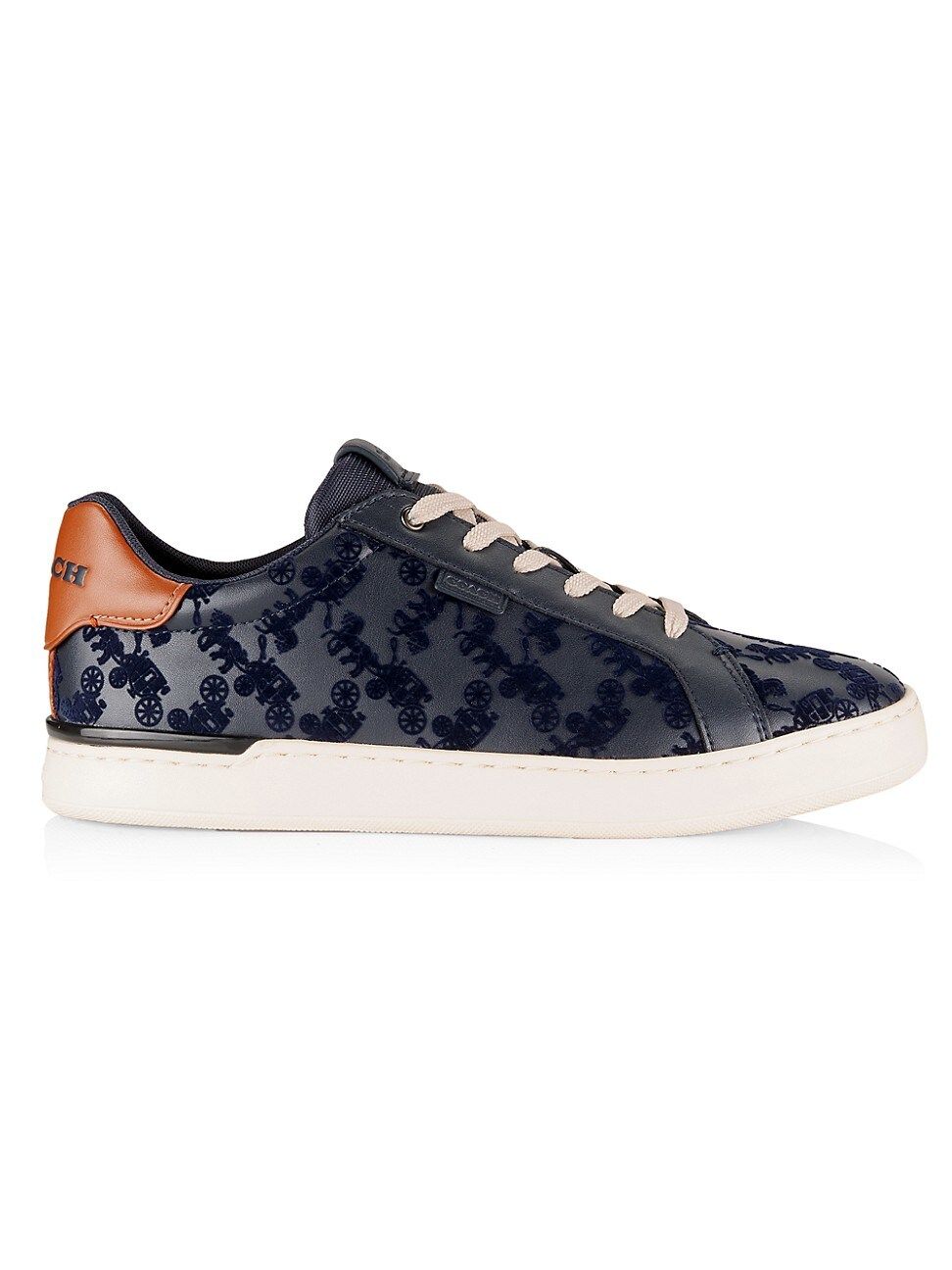 Men's Flocked Leather Low-Top Sneakers - Midnight Navy - Size 7.5 | Saks Fifth Avenue