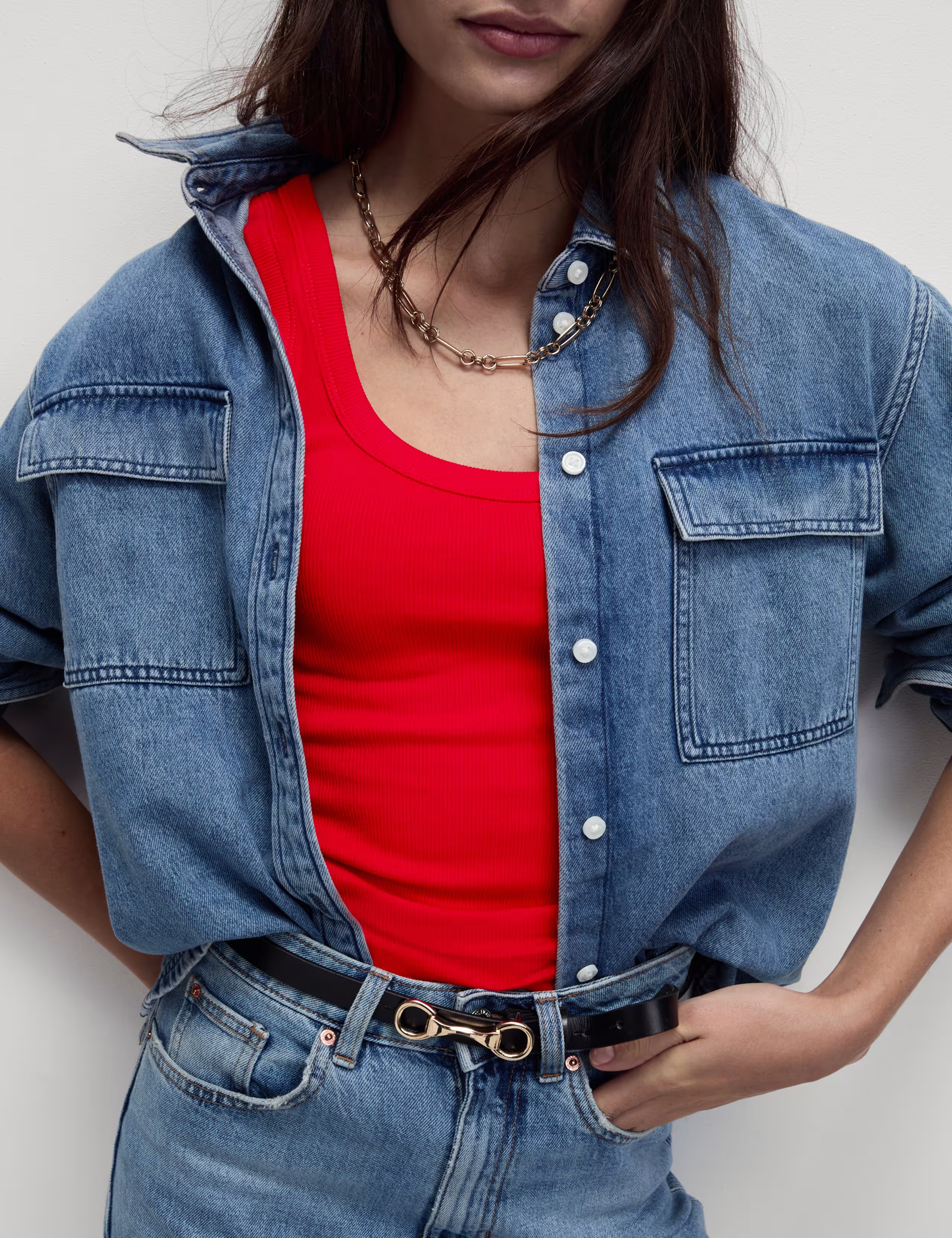 Cotton Rich Ribbed Slim Fit Vest Top | Marks & Spencer (UK)