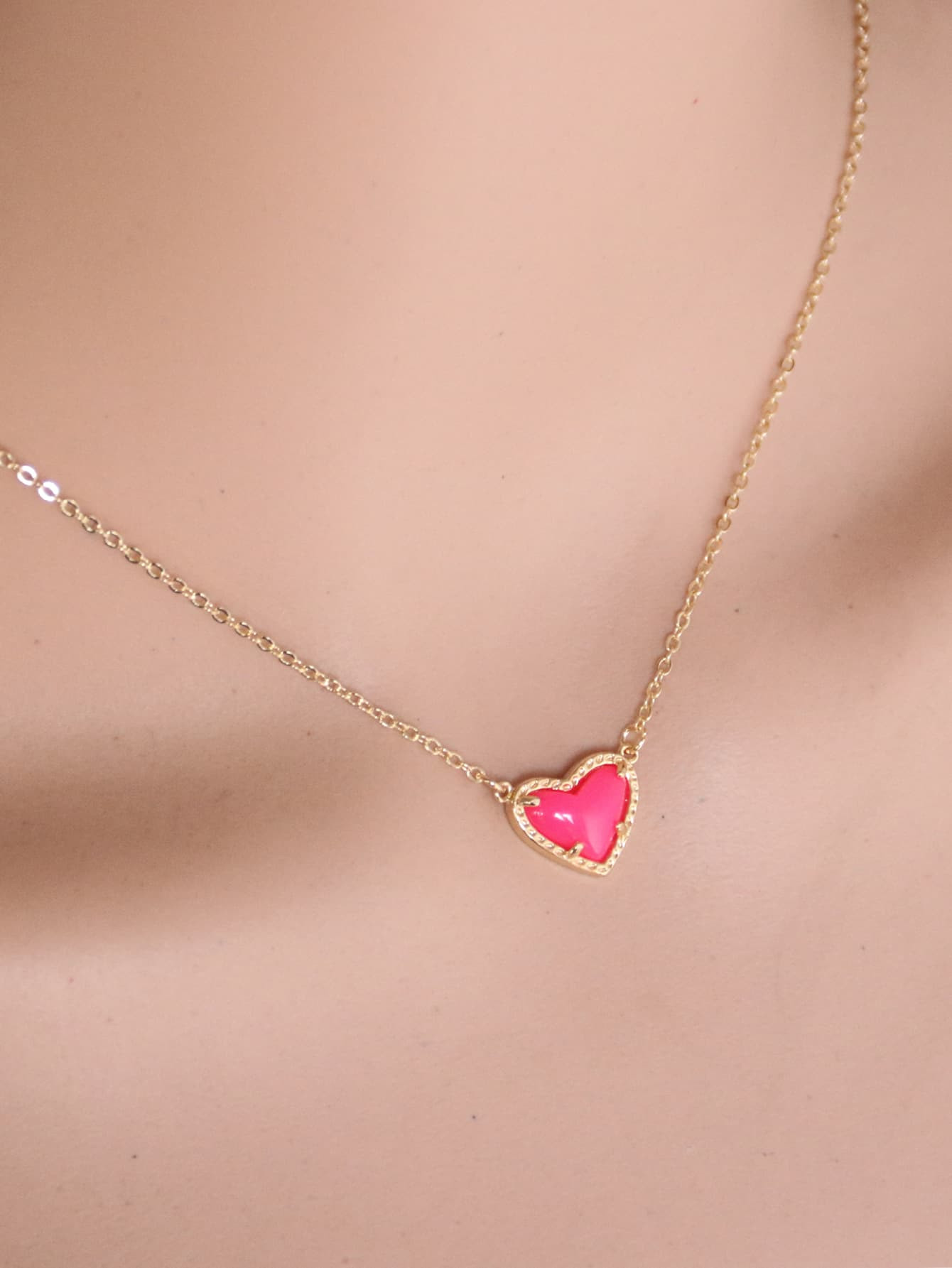 1pc Heart Pendant Necklace Copper Jewelry | SHEIN