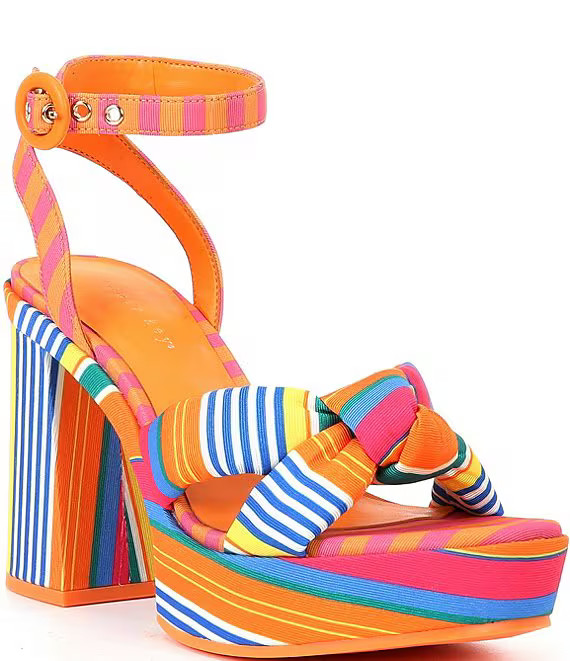 Beverly Striped Knot Detail Platform Sandals | Dillard's