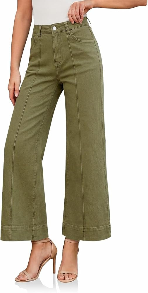 Cicy Bell Baggy Wide Leg Jeans for Women High Waisted Cropped Denim Pants | Amazon (US)