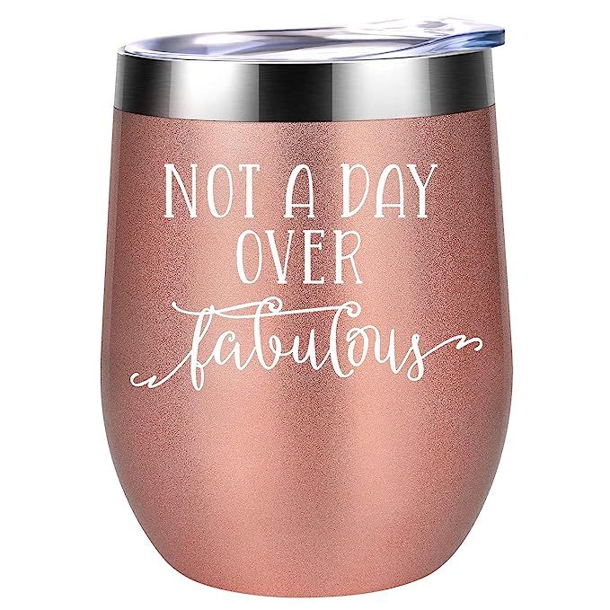 Not a Day Over Fabulous - Funny Birthday Christmas Wine Gifts Ideas for Women, BFF, Best Friends,... | Amazon (US)