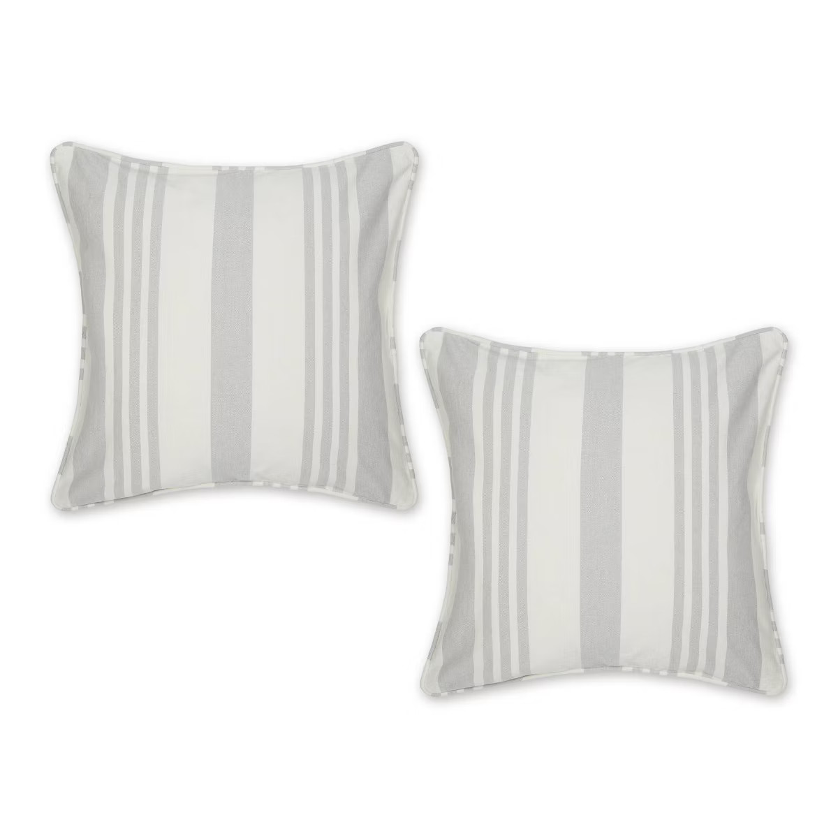 2pc 18"x18" Bold Chambray Striped Recycled Cotton Square Throw Pillow Cover - Design Imports | Target