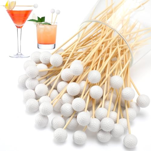 Hushee 100 Pcs Golf Toothpicks 4.7 Inch Golf Cocktail Skewers Picks Fruit Picks Decorative Toothpicks for Appetizer Garnish Sports Birthday Party Supplies | Amazon (US)