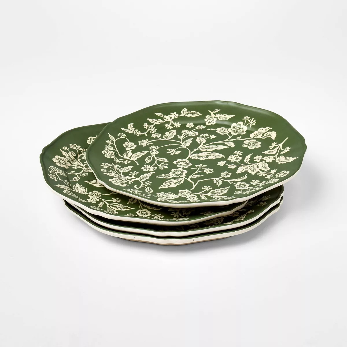8.5" 4pk Melamine Floral Salad Plates Green - Threshold™ designed with Studio McGee | Target