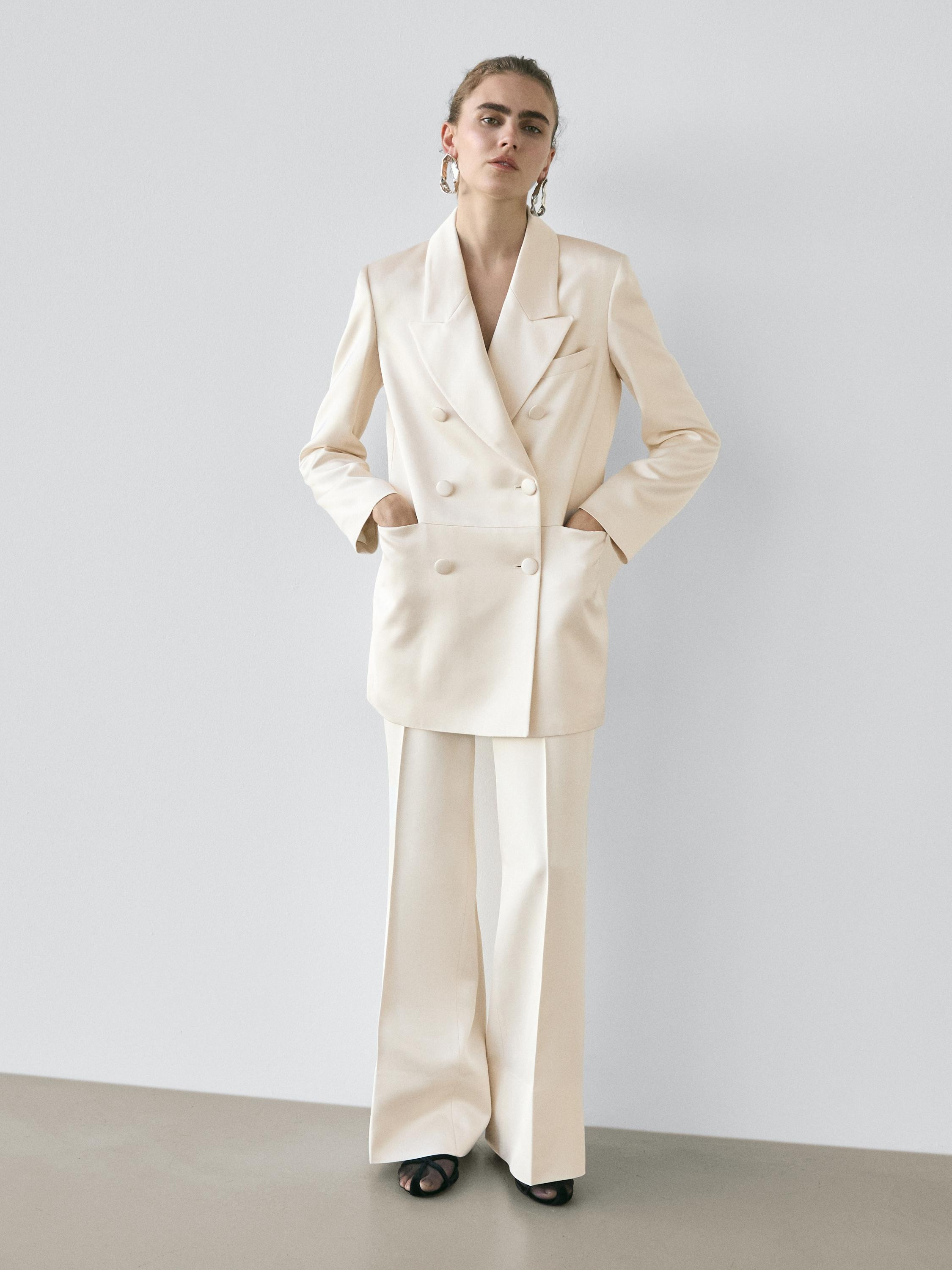 Satin blazer with buttons - STUDIO | Massimo Dutti UK