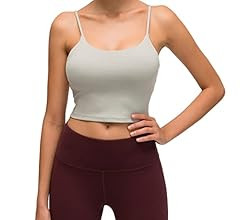 Gecdgzs Sports Bras for Women Longline Padded Crop Tops Running Fitness Yoga Workout Tank Top wit... | Amazon (US)