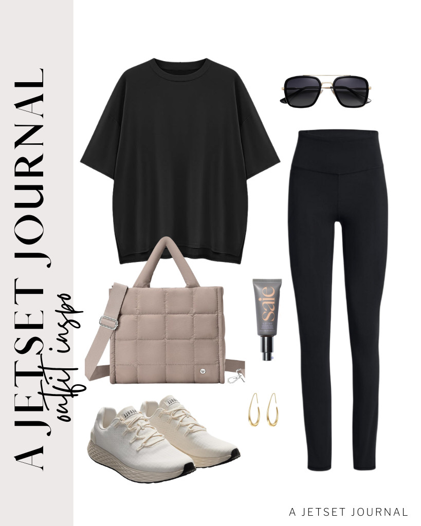 Our last look includes an oversized black top and comfy high-waisted leggings. This pair of earrings goes well with this look as well as NOBULL’s shoes. Don’t forget to include this best-selling tinted moisturizer from Saie.


#LTKSeasonal #LTKSaleAlert #LTKTravel 

 