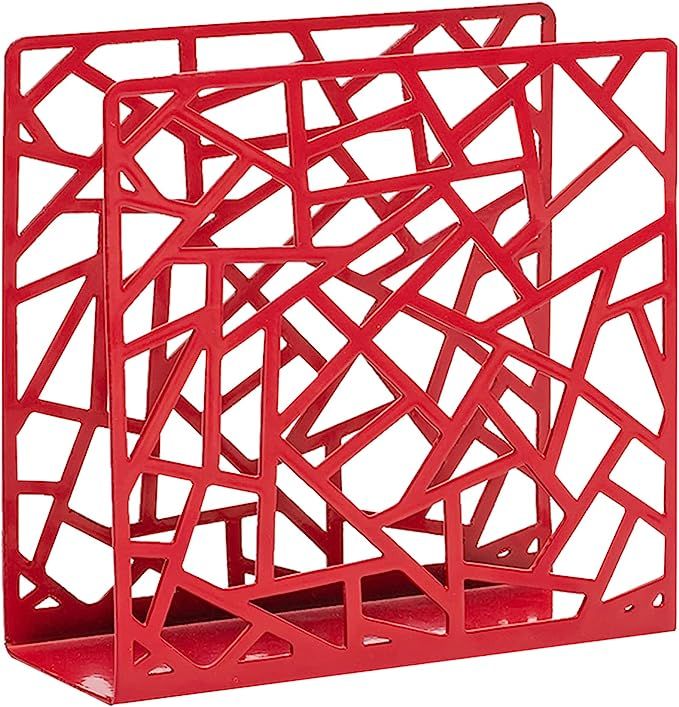 Metal Red Napkin Holder Table Decor ,Farmhouse Napkin Holder for Tabletop and Kitchen Countertops... | Amazon (US)