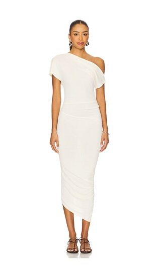 Lian Twist Midi Dress in Bone | Revolve Clothing (Global)
