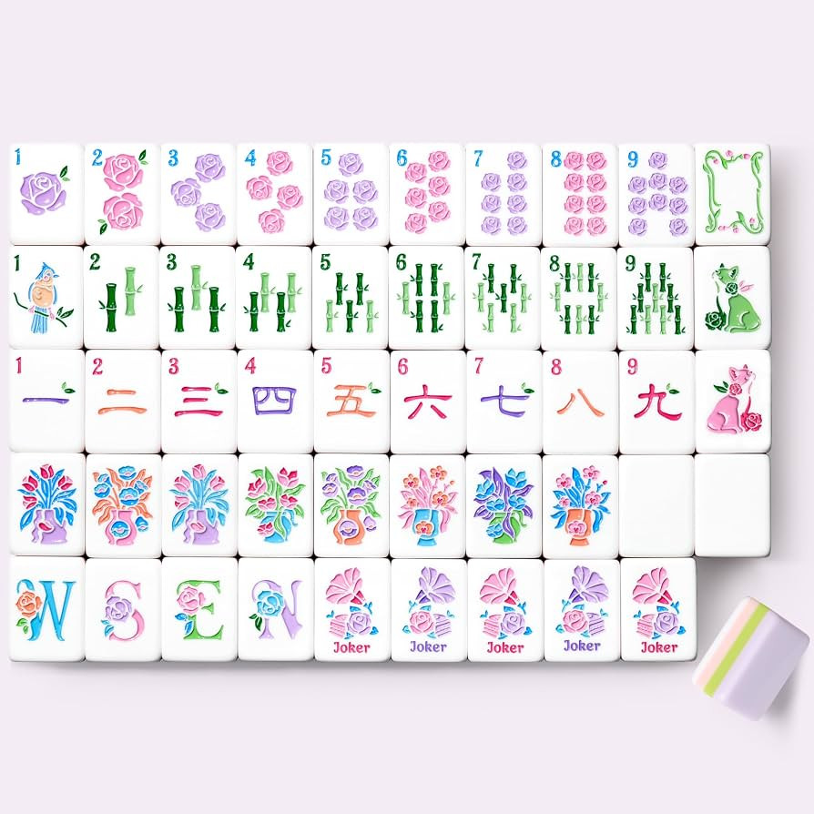 American Mahjong Tile Set, 160 Purple 4 Layer Mah Jong Game Tiles with Tile Bag, Gift-Ready Stora... | Amazon (US)