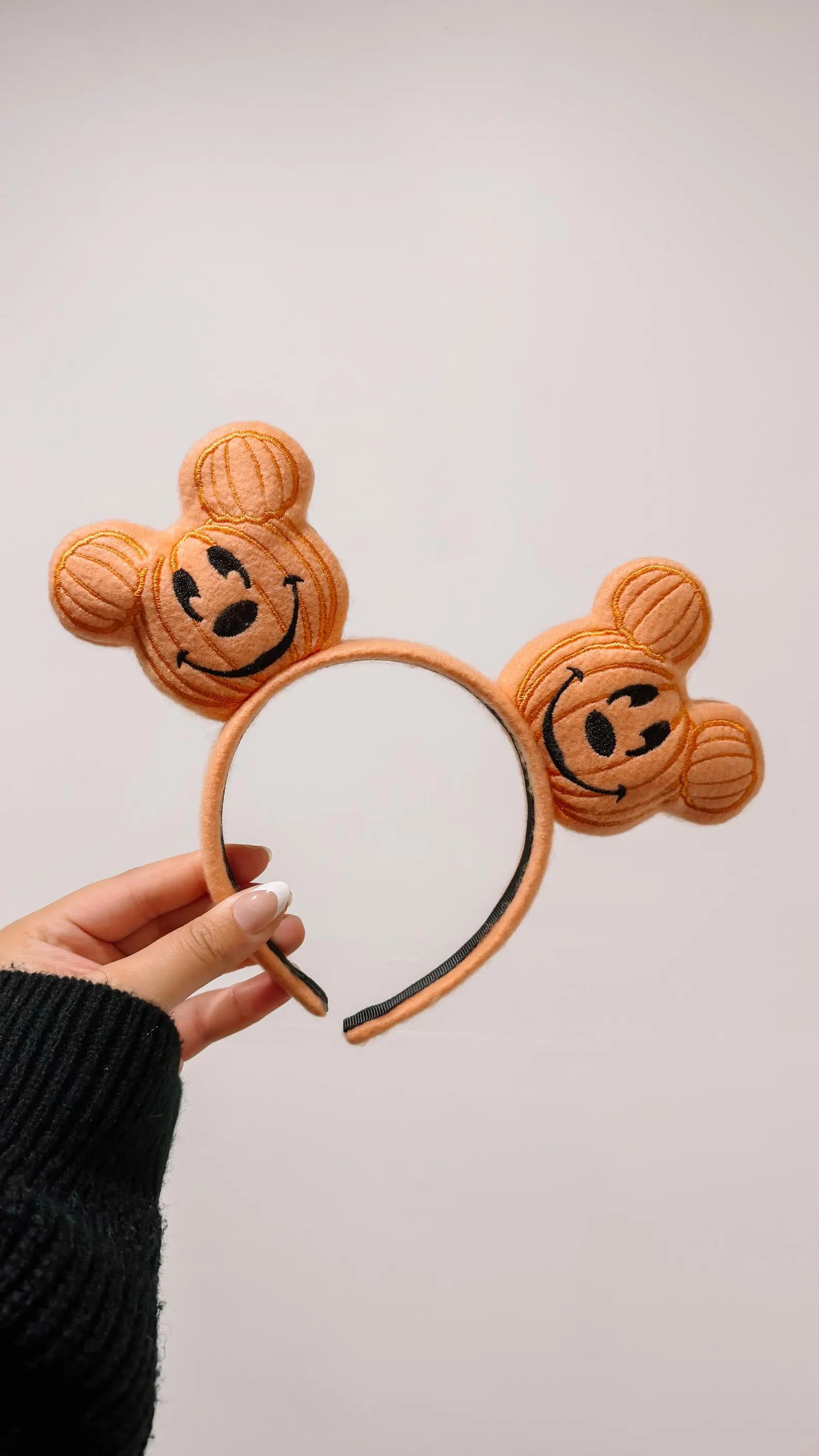 Embroidered Peachy Orange Inspired Halloween Time Mouse Pumpkin Ears Headband | Spooky Holiday Ea... | Etsy (Global)