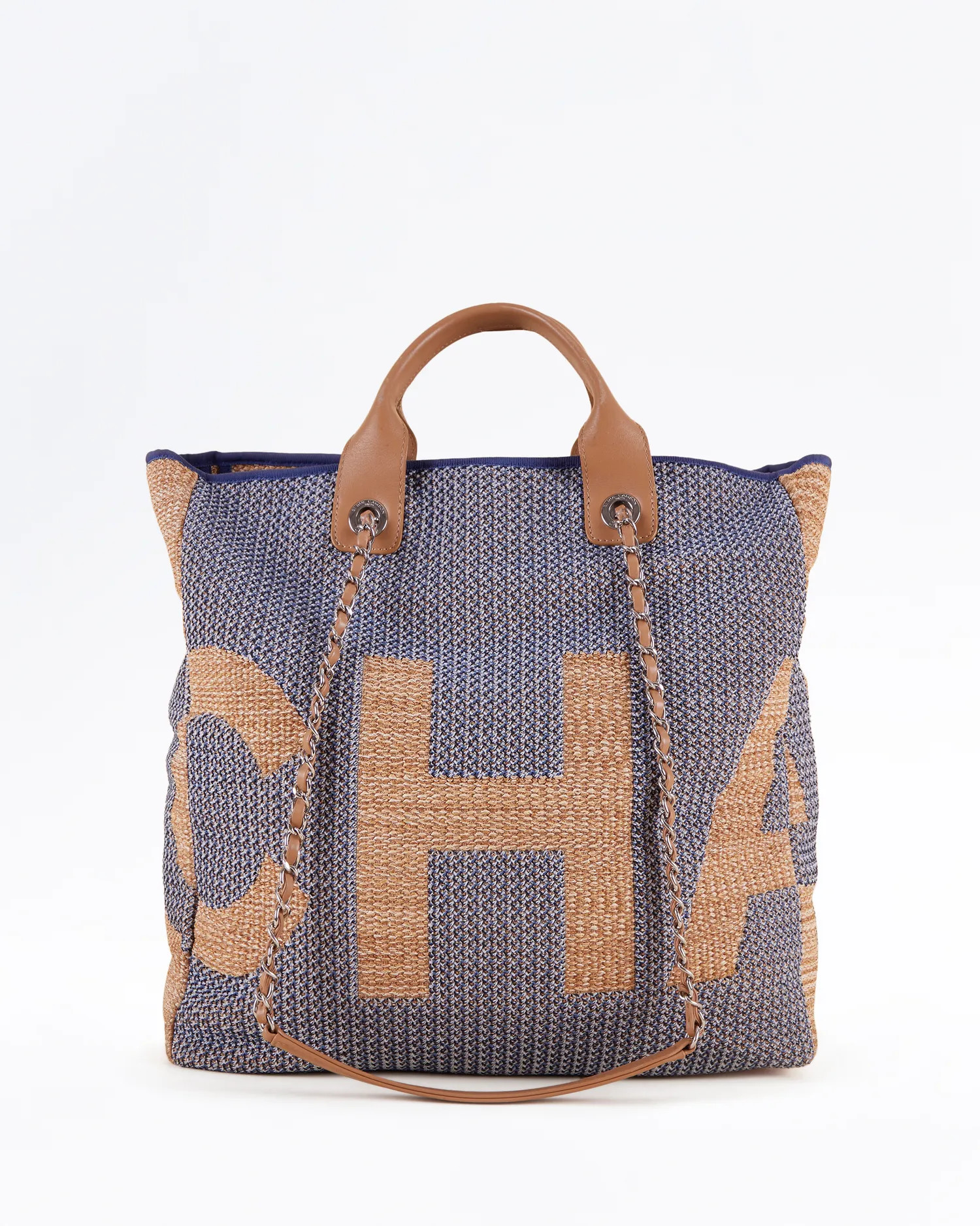 Raffia Deauville Logo Large Shopping Tote | Vivrelle