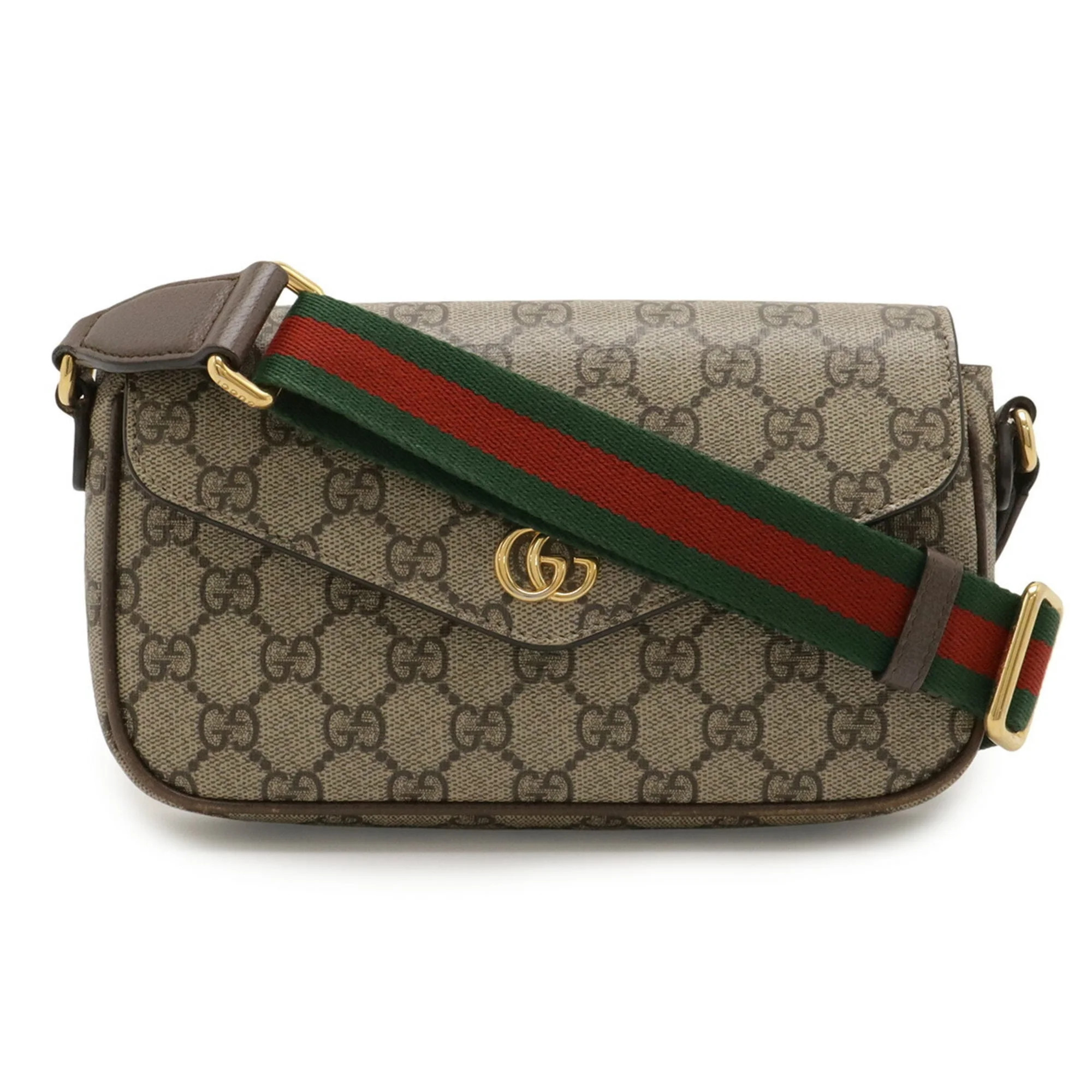 Pre-Owned GUCCI Ophidia GG Supreme Sherry Line Shoulder Bag Pochette in PVC and Leather, Beige... | Walmart (US)