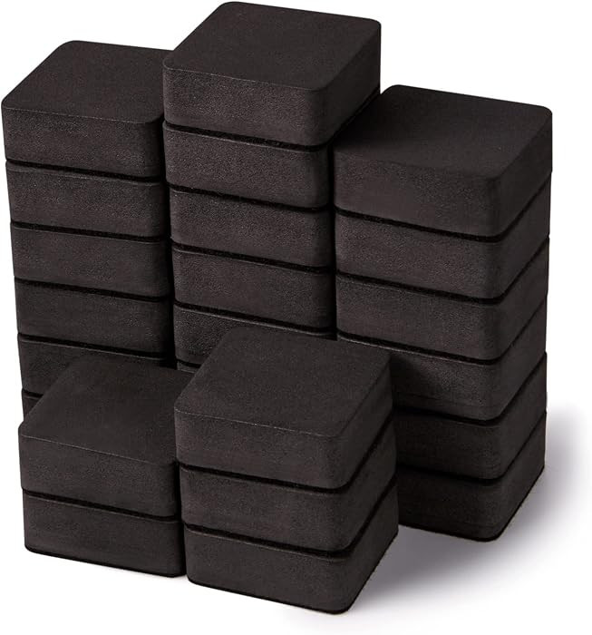 Favide 24 Pack Magnetic Whiteboard Dry Erase Erasers Chalkboard Cleansers for Classroom, School Supplies(Square, Black) | Amazon (US)