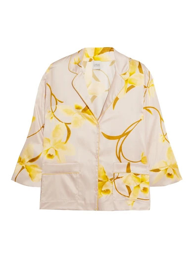 Floral-print silk-satin pajama top | NET-A-PORTER (US)