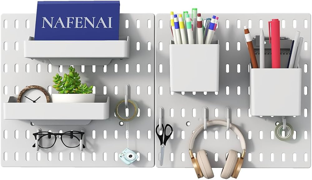Nafenai Pegboard Combination Wall Organizer Kit, 2 Pieces Peg Board and 11 Accessories Modular Ha... | Amazon (US)