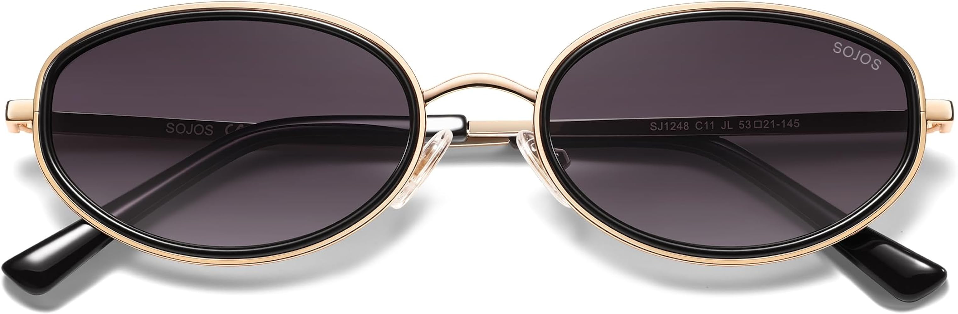 SOJOS Trendy Oval Polarized Sunglasses for Women Men, 80s 90s Chic Retro Vintage Sunnies SJ1248 | Amazon (US)