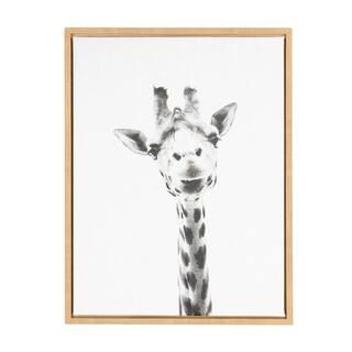 Kate and Laurel Sylvie "Giraffe" by Tai Prints Framed Canvas Wall Art 210493 | The Home Depot