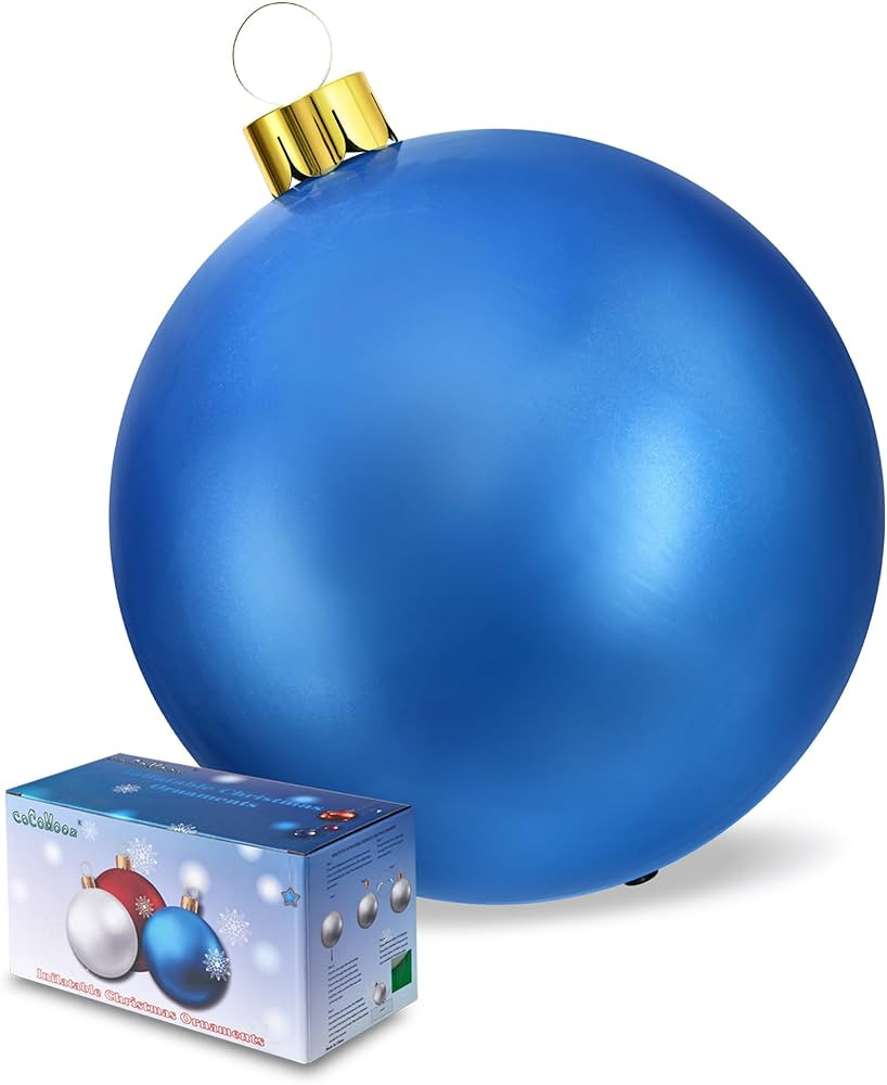 Inflatable Christmas Ornaments, 18" or 25" Oversized Outdoor Christmas Ball Ornaments, Holiday Ya... | Amazon (US)