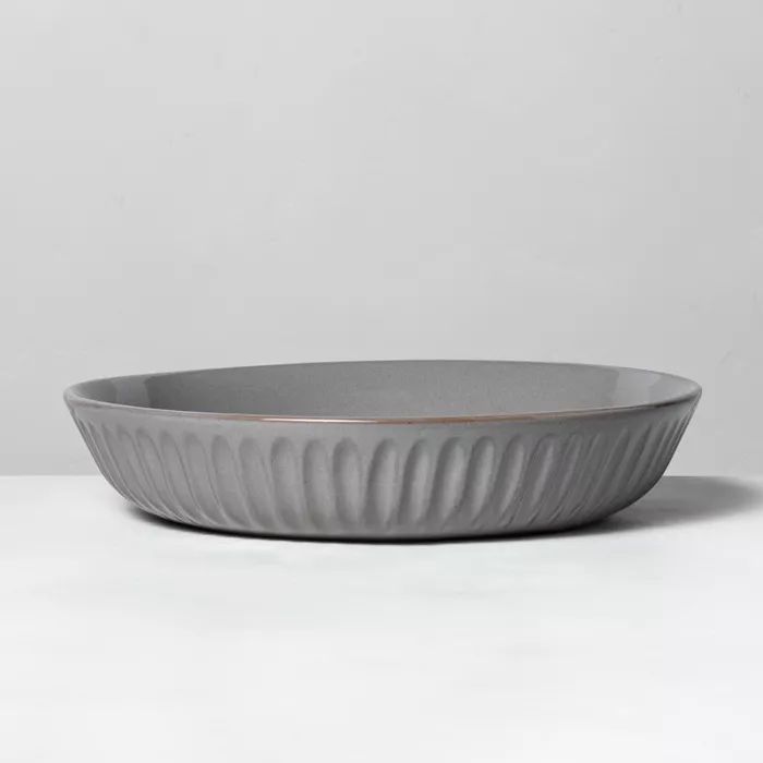 Fluted Stoneware Serve Bowl Gray - Hearth & Hand™ with Magnolia | Target