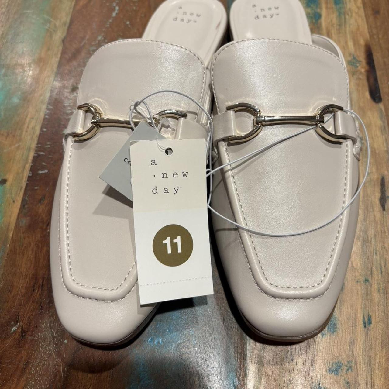 A New Day Women's Mules - Cream/White - US 11 | Depop US