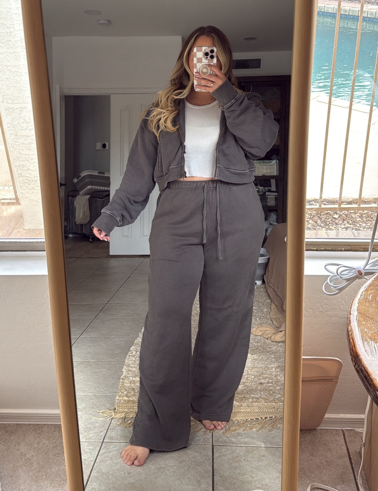 The best quality ever- 100% organic cotton. I LOVE this set, and the crop sweatshirt style. I ordered size XL for both, but should have got a L for the bottoms (I’m around a size 12/31 rn.)

Color is vintage gray 🖤

#LTKMidsize #LTKSeasonal #LTKFindsUnder100