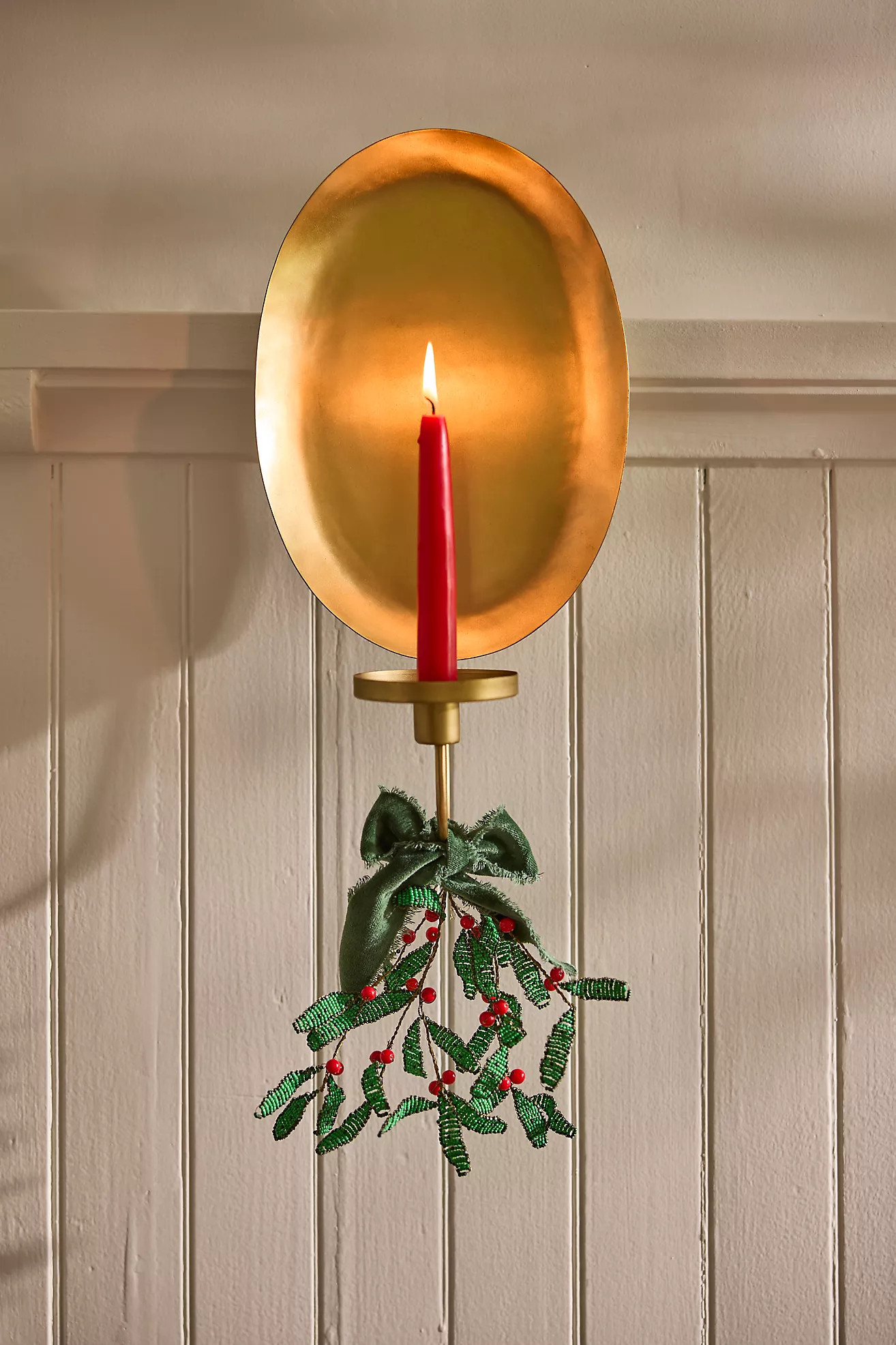 Beaded Mistletoe Stocking Charm | Anthropologie (US)